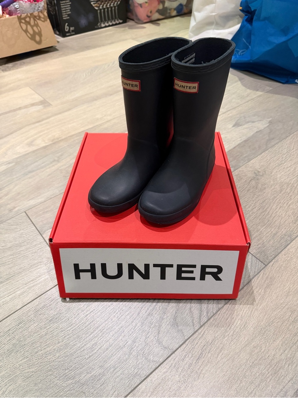 Hunter Kids Black Waterproof Mid-Calf Rain Boots